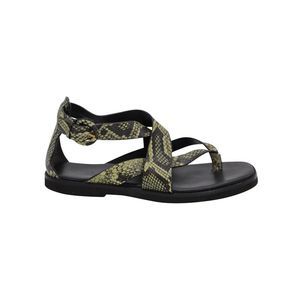 Vince Morris Strap Flat Sandals in Snakeskin Faux Leather